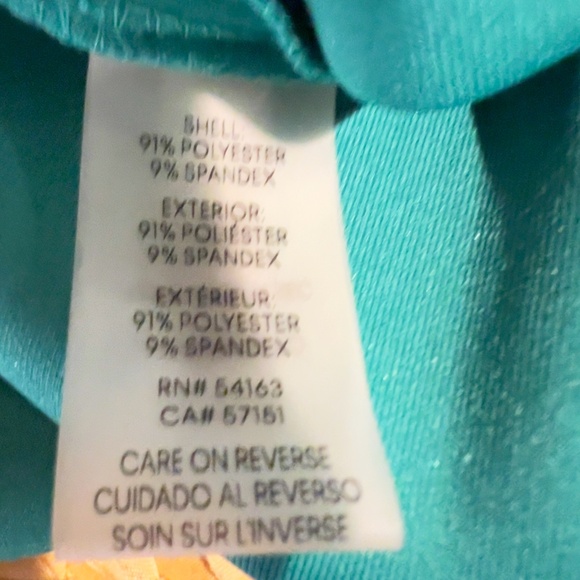 A371  Calvin Klein Teal Cap Sleeve Modern Minimal Midi Dress Size 10 NWOT - Picture 6 of 6